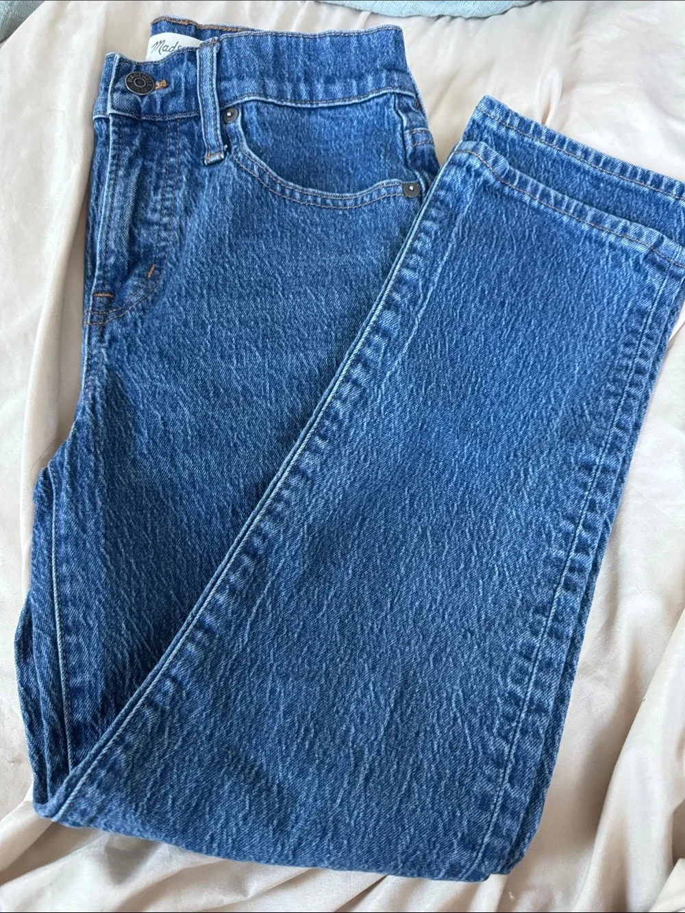 Madewell The Perfect Vintage Jean Straight Fit Blue Denim Jeans 25P