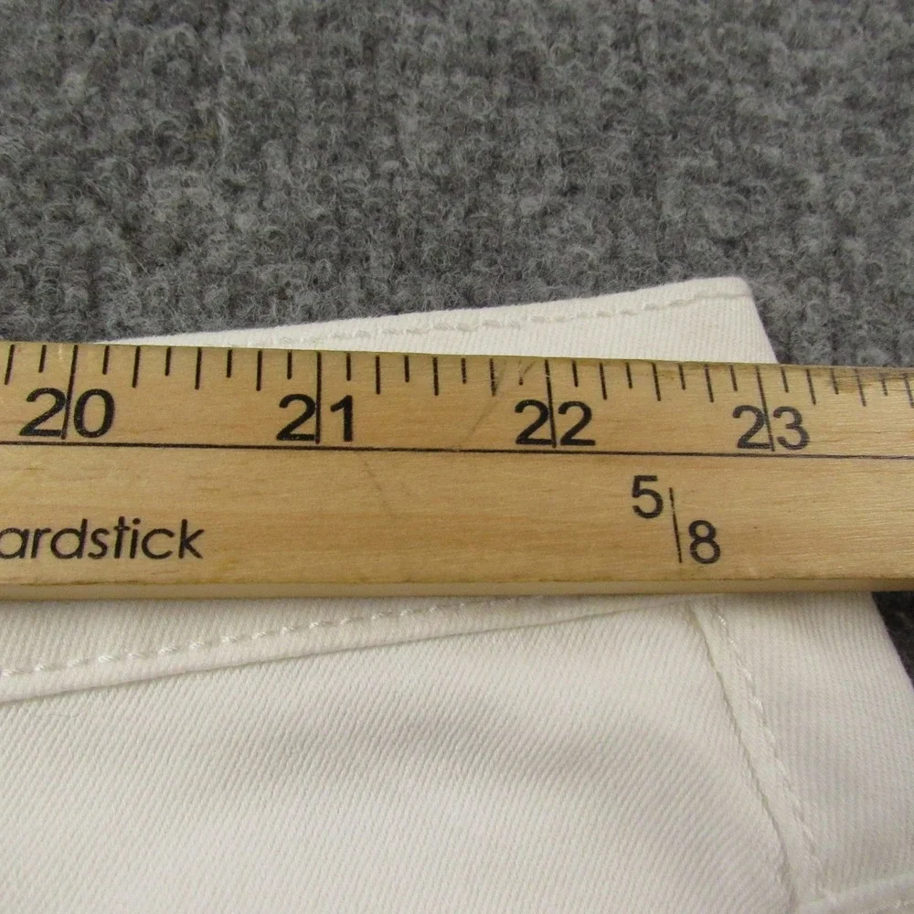 DG2 Pants Womens 24W White‎ Star Embroidered Cropped Raw Hem Stretch Jeans