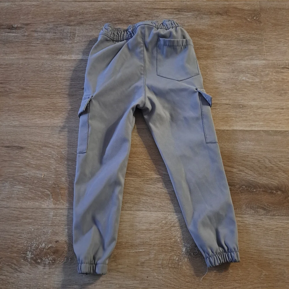 Public Supply Co. Kid's Gray Cargo Pants Drawstring Elastic Waist Ankles Size 3T