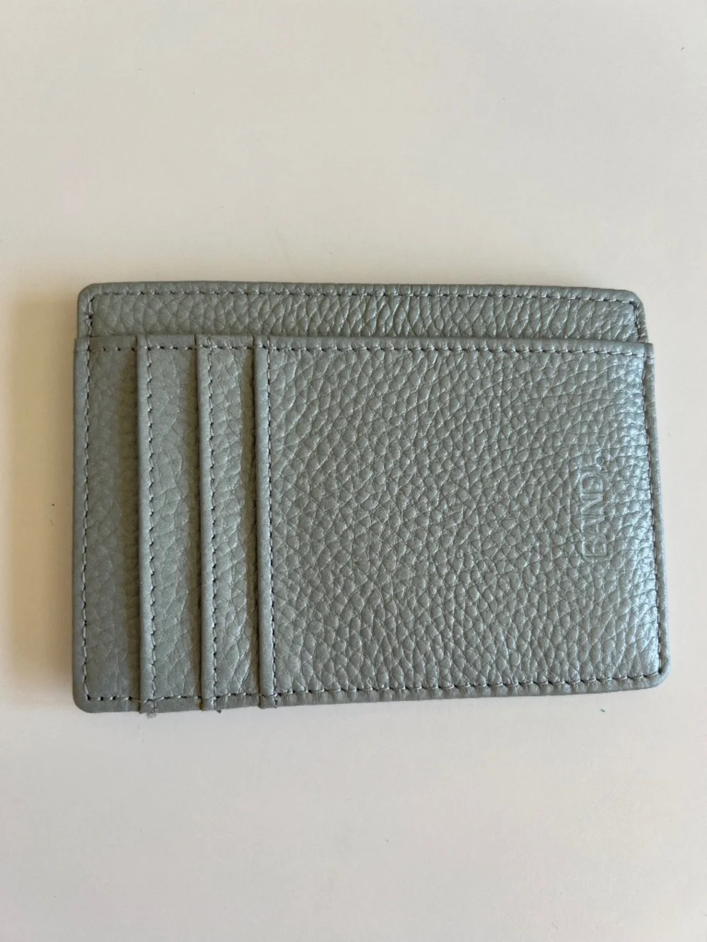 Bandi Wear Genuine Leather RFID Blocking Slim Card Case Wallet - Silver