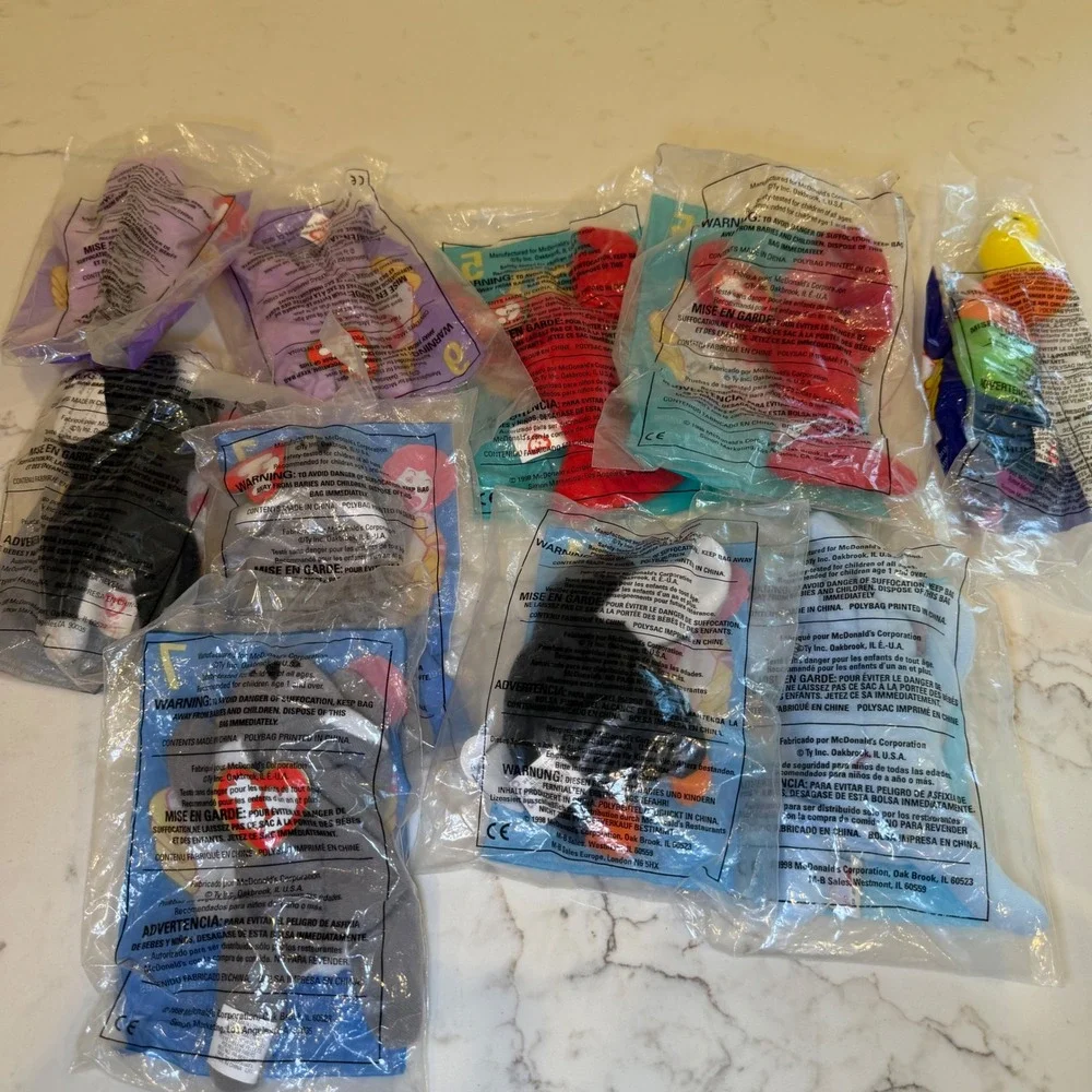 McDonalds Ty Teenie Beanie Babies Lot of 10 New Sealed in Bag‎ vintage 1998
