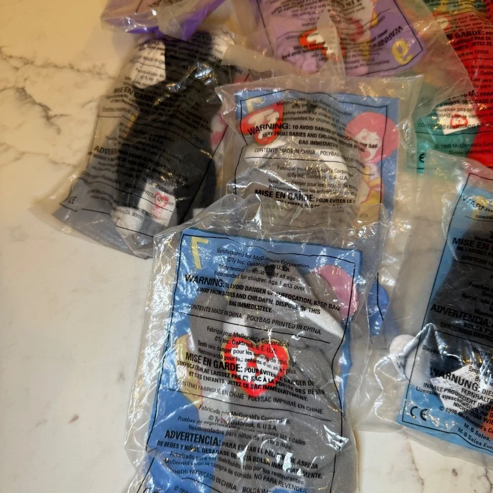 McDonalds Ty Teenie Beanie Babies Lot of 10 New Sealed in Bag‎ vintage 1998