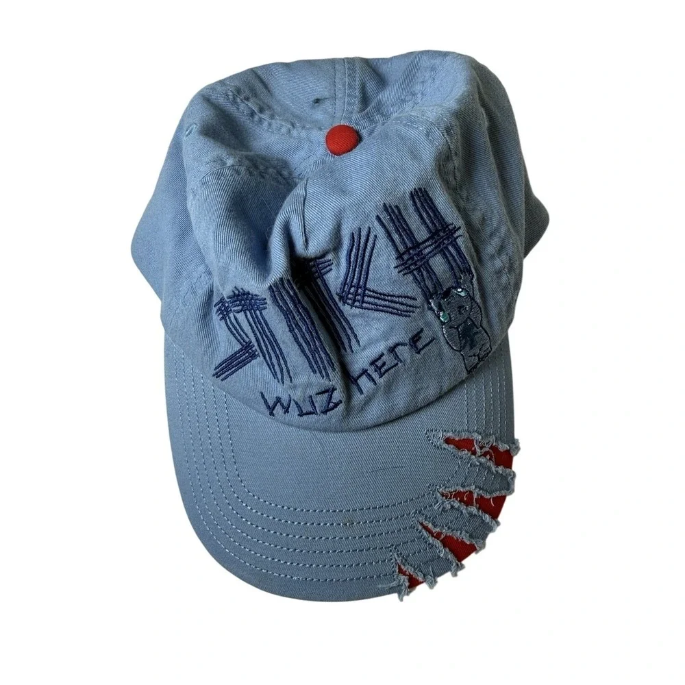 Disney Parks Stitch‎ Wuz Here Distressed Claw Mark Youth  Adjustable Hat Cap