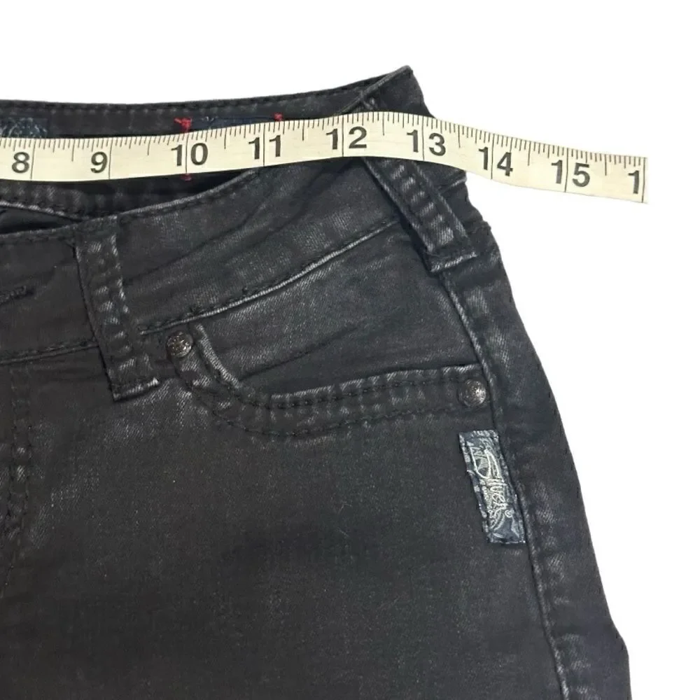 Silver Jeans Suki  Skinny Fluid Denim Black Size 27