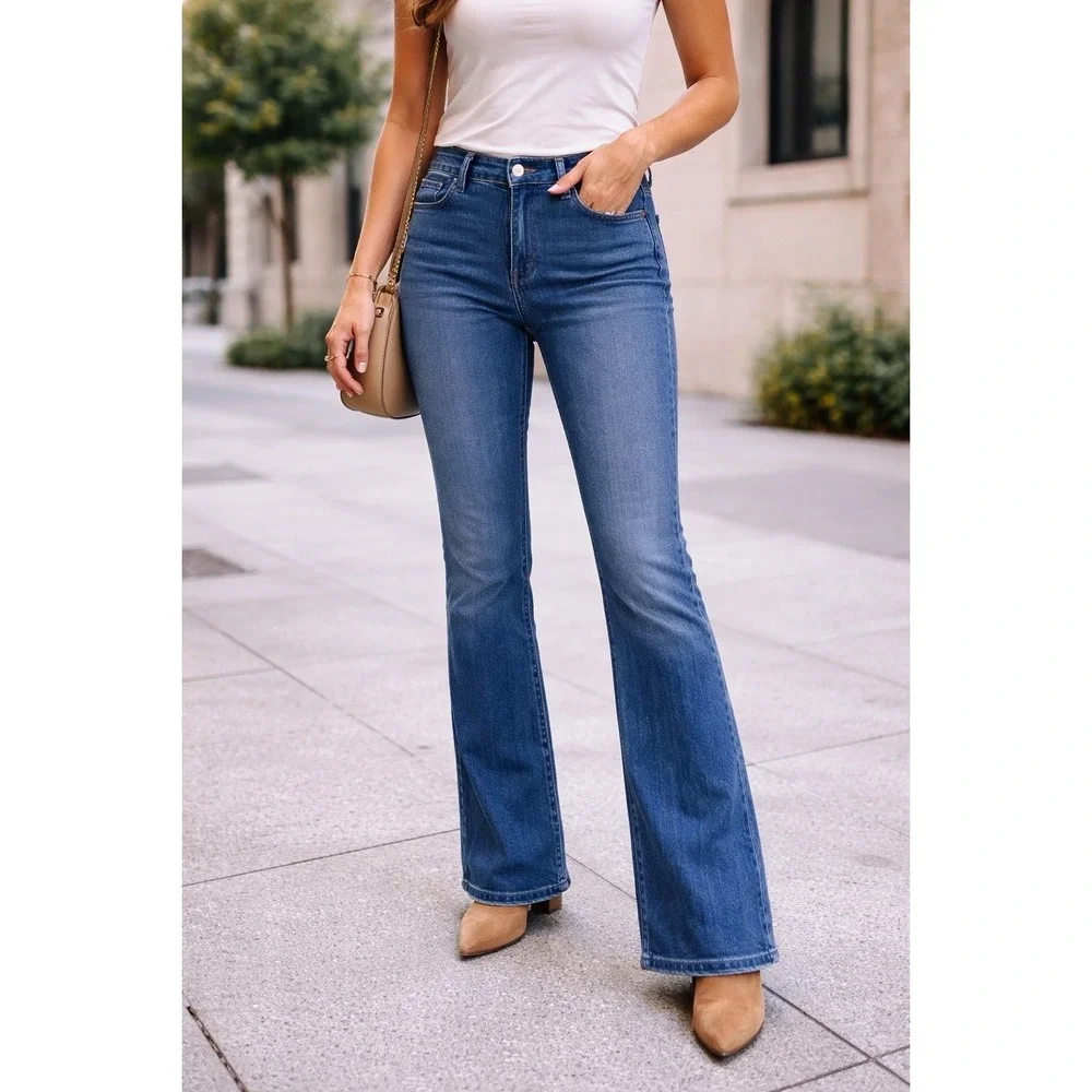 Old‎ Navy Wow Bootcut Jeans Womens 12 Long Blue Mid Rise Stretch Denim Y2K