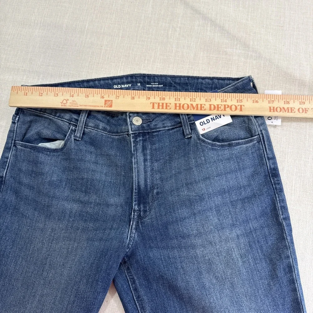Old‎ Navy Wow Bootcut Jeans Womens 12 Long Blue Mid Rise Stretch Denim Y2K