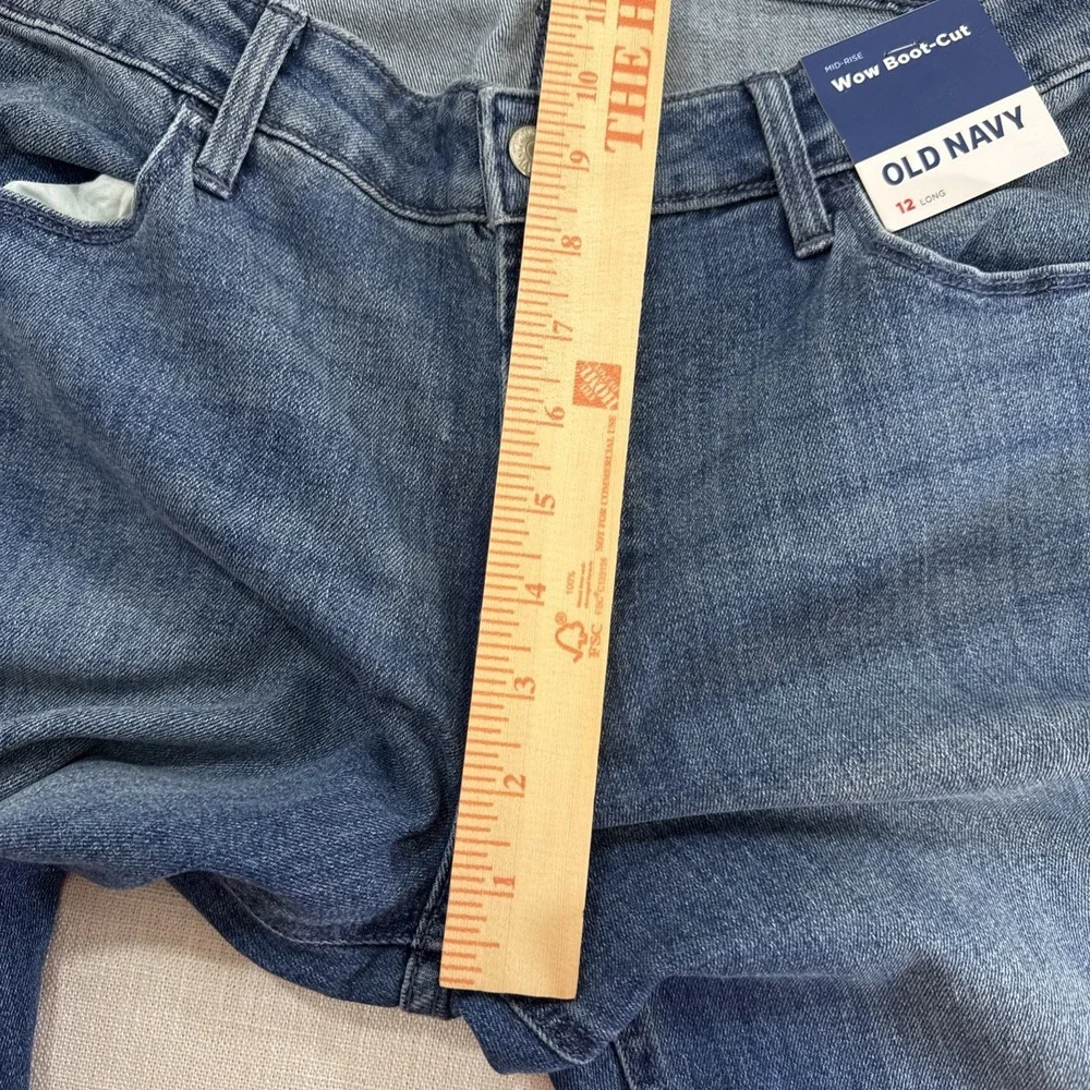 Old‎ Navy Wow Bootcut Jeans Womens 12 Long Blue Mid Rise Stretch Denim Y2K