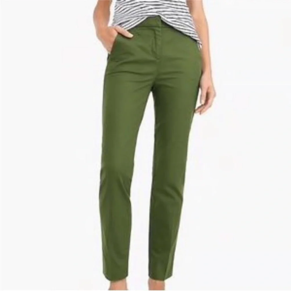 J Crew Mercantile Effortless Slim Crop Chino Pant Green 4 Preppy Utility J9743