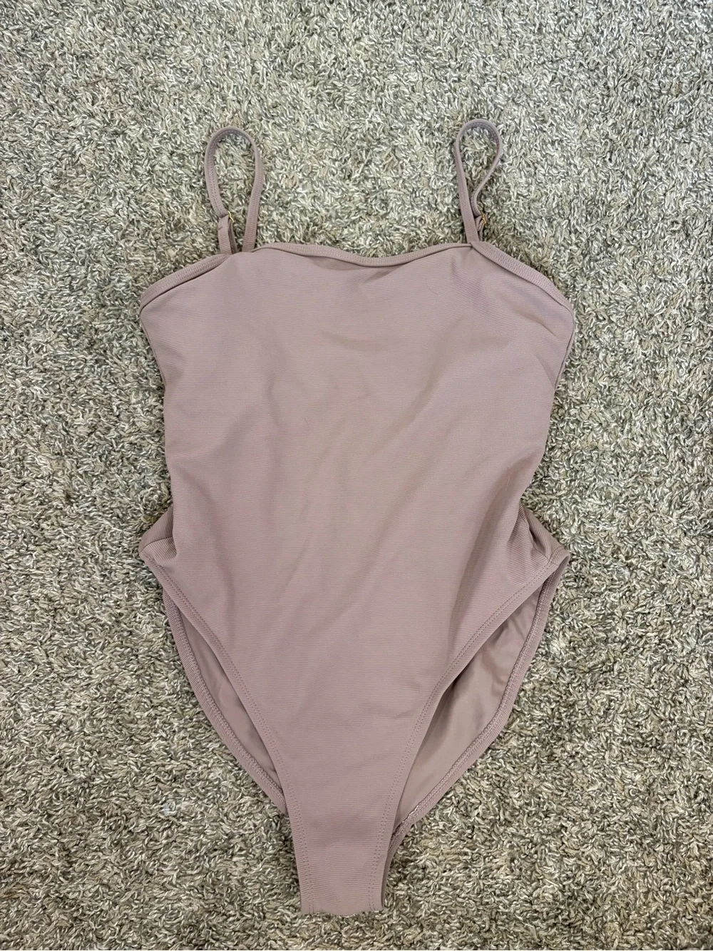 Wilo The Label Tan Brown‎ Strappy One Piece Swimsuit Size Small