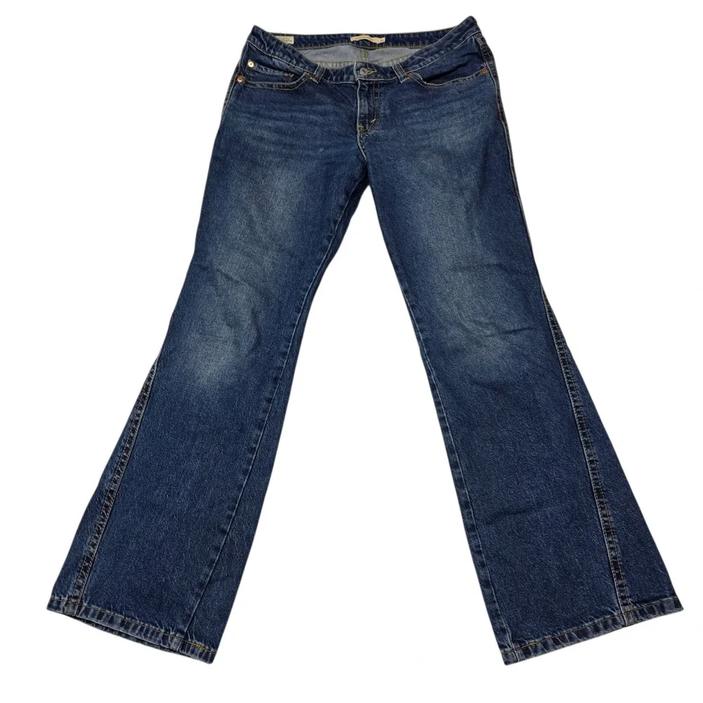 Levi's Noughties Bootcut Womens 33 Blue Jeans Y2K Low Rise Flap Pocket Denim