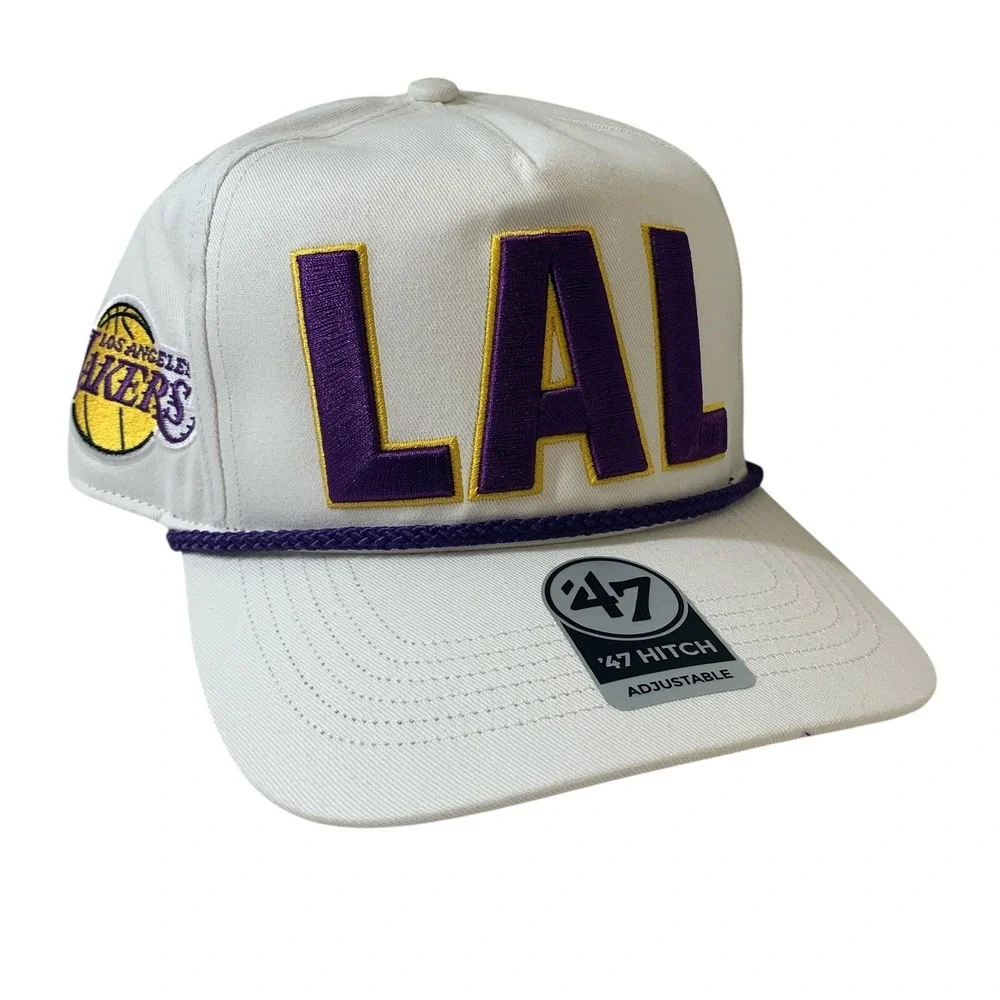 '47 Brand Los Angeles Lakers NBA Hitch Rope White Adjustable Snapback Hat OSFM