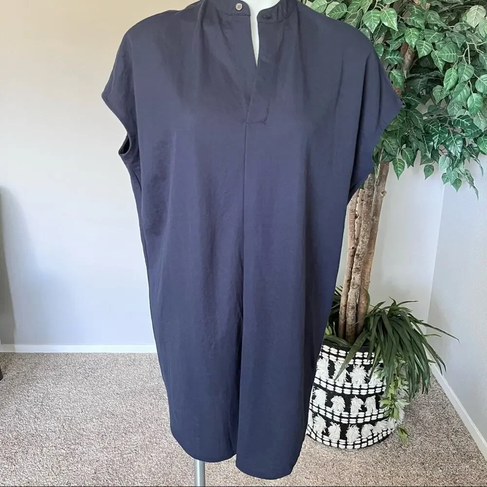 Club Monaco Women's Navy Popover Shift Tunic Mini Dress‎
