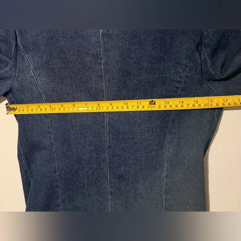Marled x Olivia Culpo Denim Ruffle Blazer Dress - Size Small