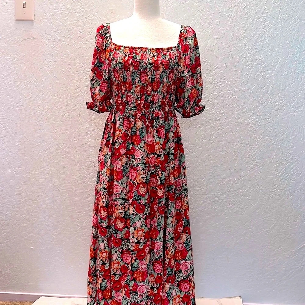 Multicolor color Floral Printed Maxi Dress