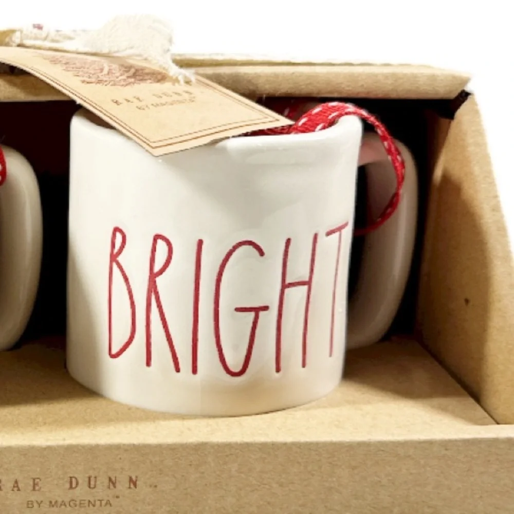 NEW Rae Dunn Christmas MERRY & BRIGHT ESPRESSO Gift Set