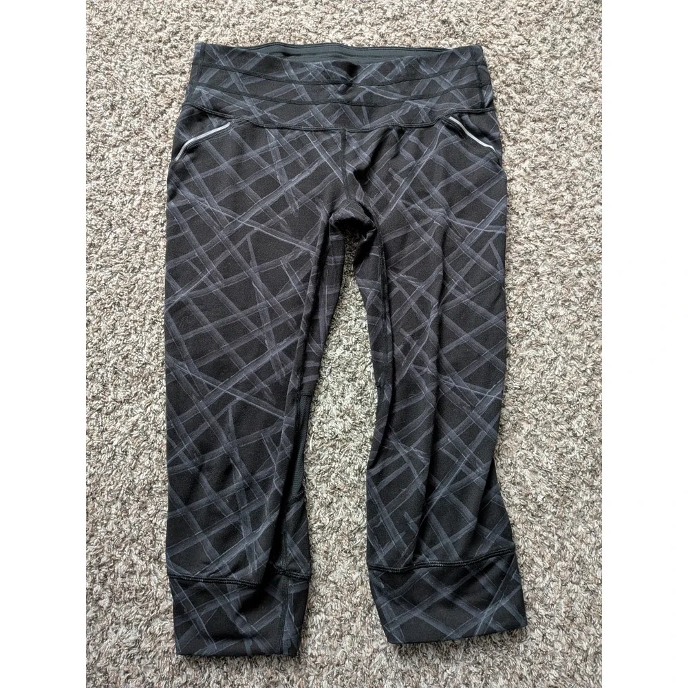 Athleta Splash‎ Relay 929778-01 Black Print Pants Women's Size M
