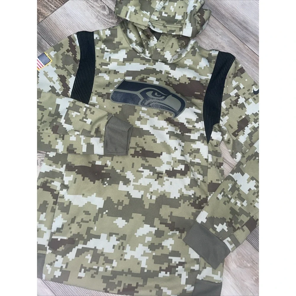 Nike On Field Apparel Salute to Service Camo Hoodie Kids Large 14-16‎
