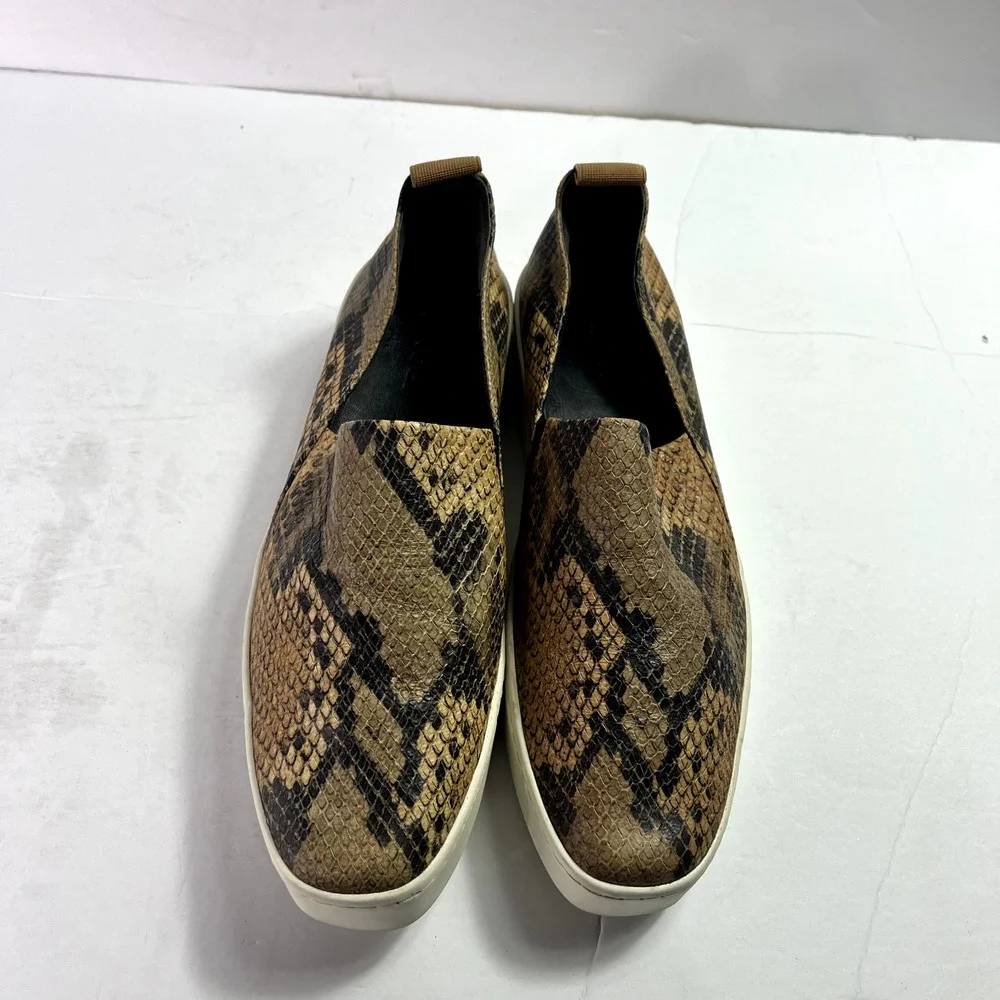 Vince Sneakers Womens 7.5M EUR 37.5 Saxon 2 Snakeskin Leather Platform Slip On
