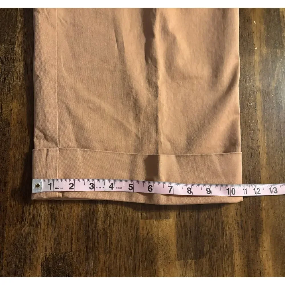 J Crew Women’s 6 Pants Wide Leg Crop Pleated Cotton Chino High Rise Trouser