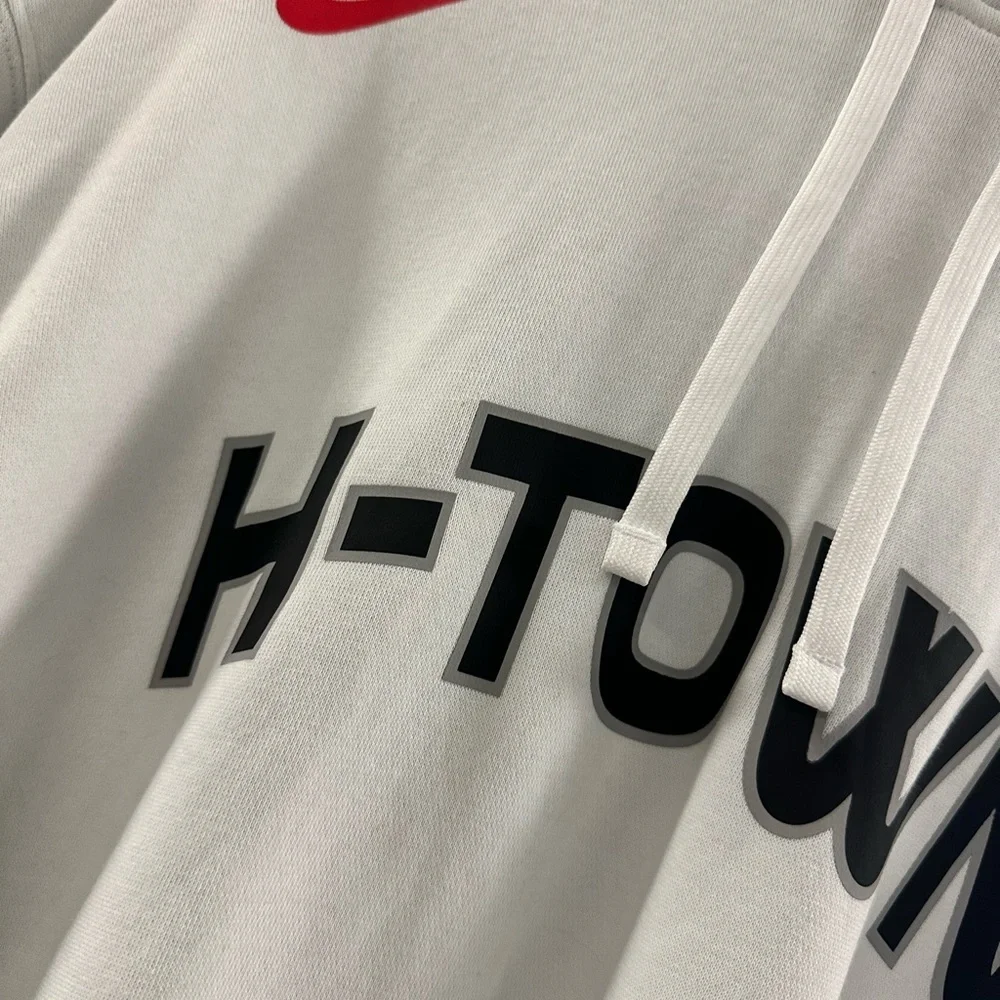 Nike White H-TOWN Houston Rockets Hoodie with Red Swoosh
