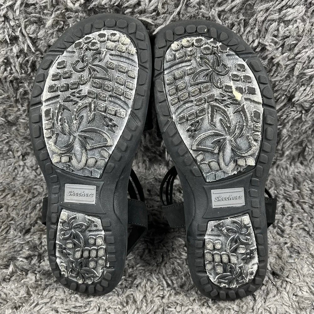 SKECHERS Reggae Simply STRETCH Slingback SANDALS in Black WOMEN'S Size 8 US