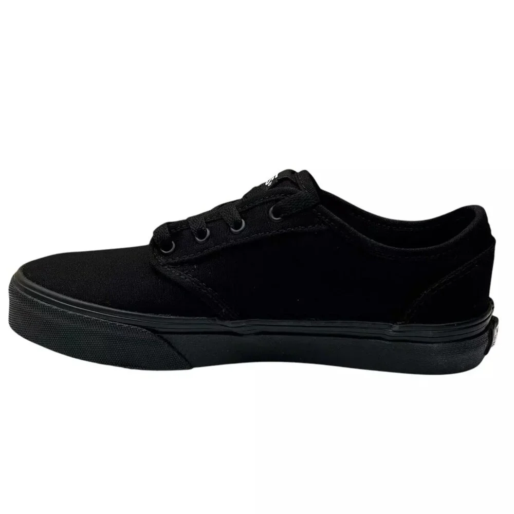 Vans Atwood Youth Boy's/Girl's‎ Canvas Shoes Size 3 Solid Black Low Top Lace up