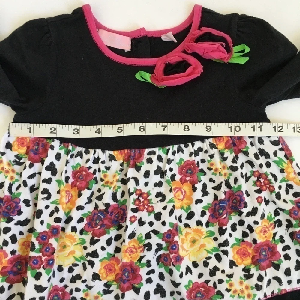 Bundle 2 Pcs Set Little Girls Floral Long sleeve  top and Green Velvet Pant