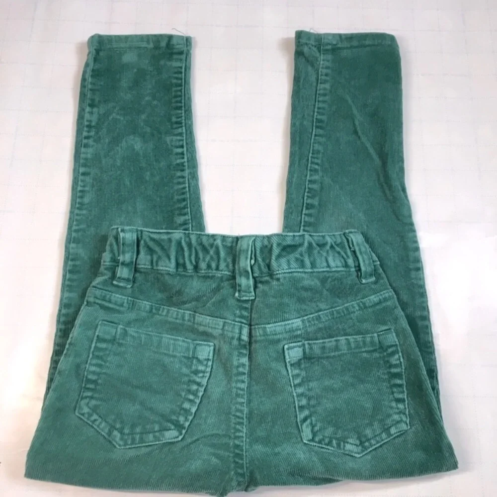 Bundle 2 Pcs Set Little Girls Floral Long sleeve  top and Green Velvet Pant