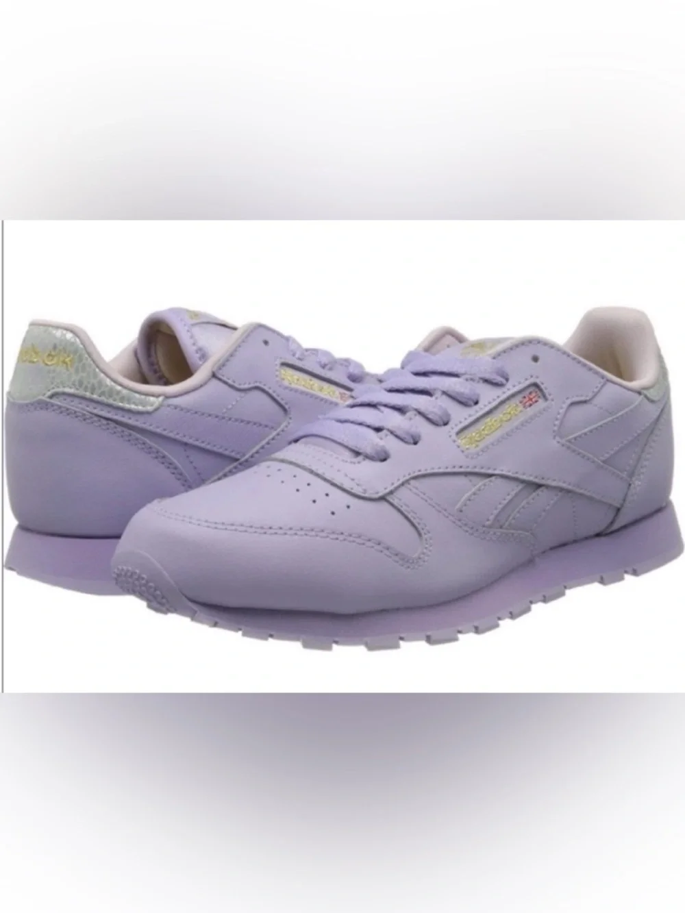 Reebok Classic Leather Metallic Sneakers Purple Retro 90’s Y2k Size 6 Street