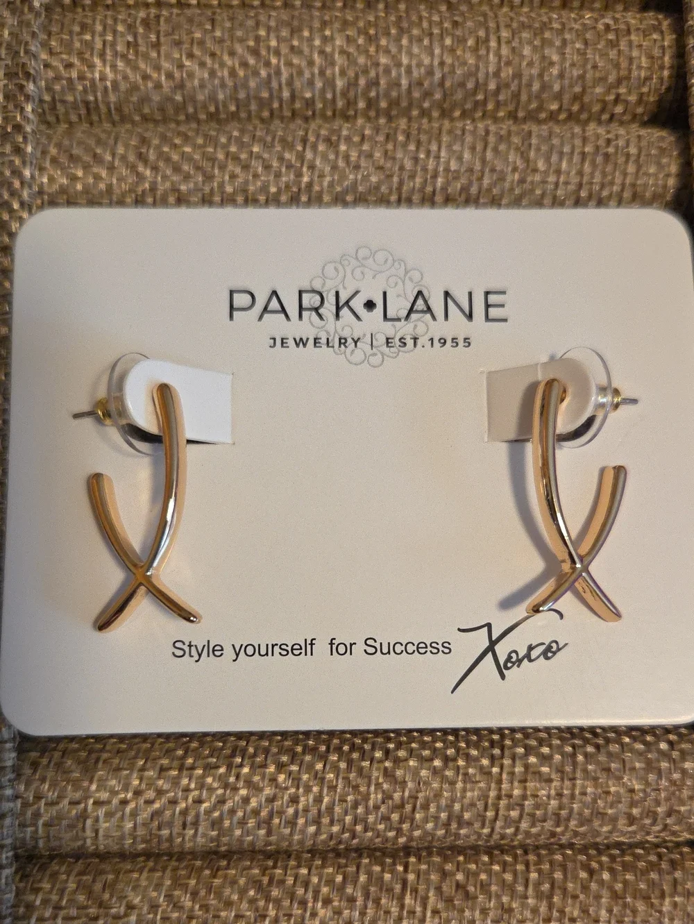 Park Lane Gold Crisscross Hoop X Earrings - Wishbone