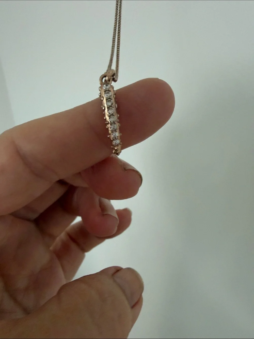 Kendra Scott Rose Gold Crescent Pendant Necklace with CZ Accents