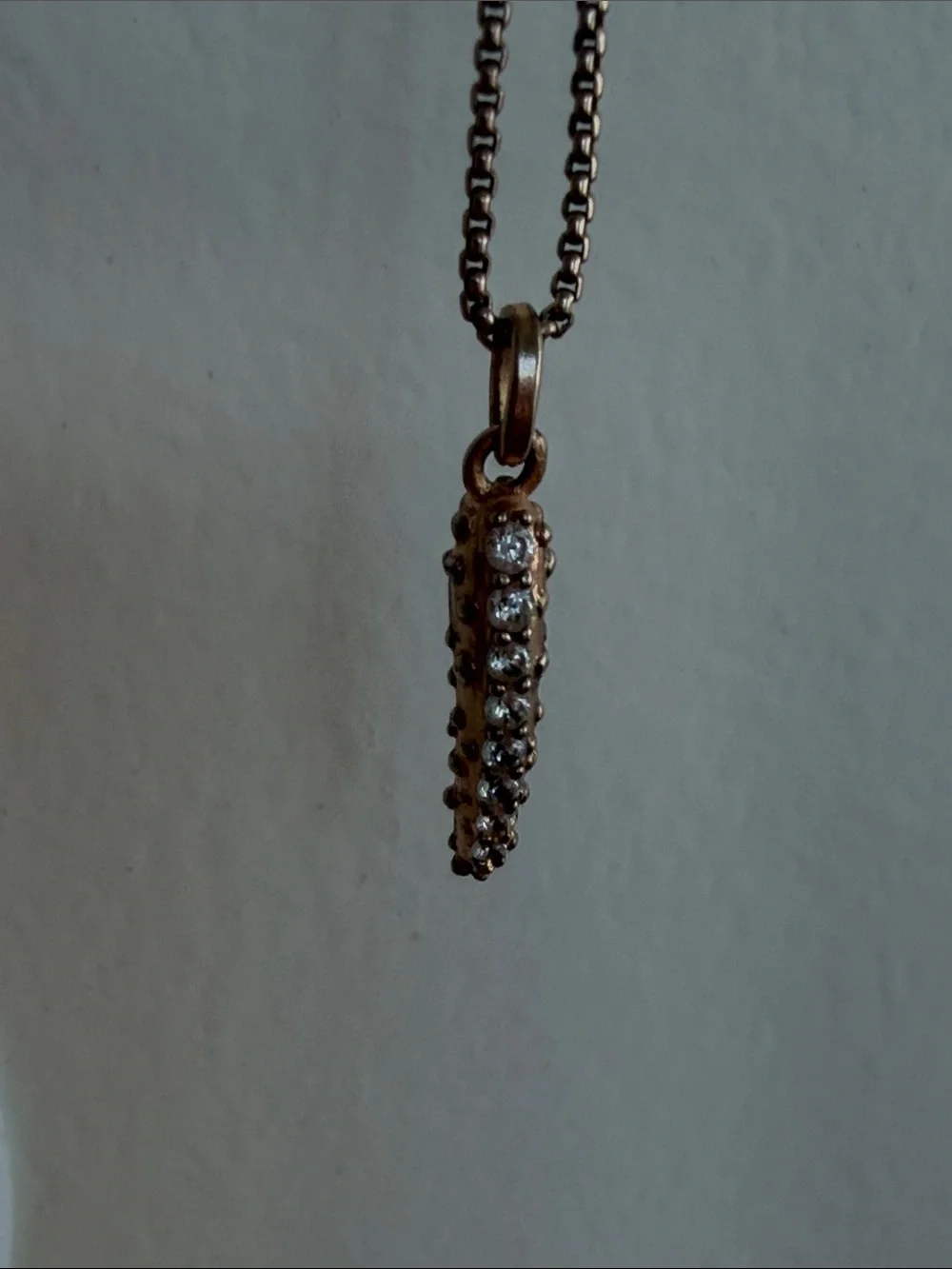 Kendra Scott Rose Gold Crescent Pendant Necklace with CZ Accents