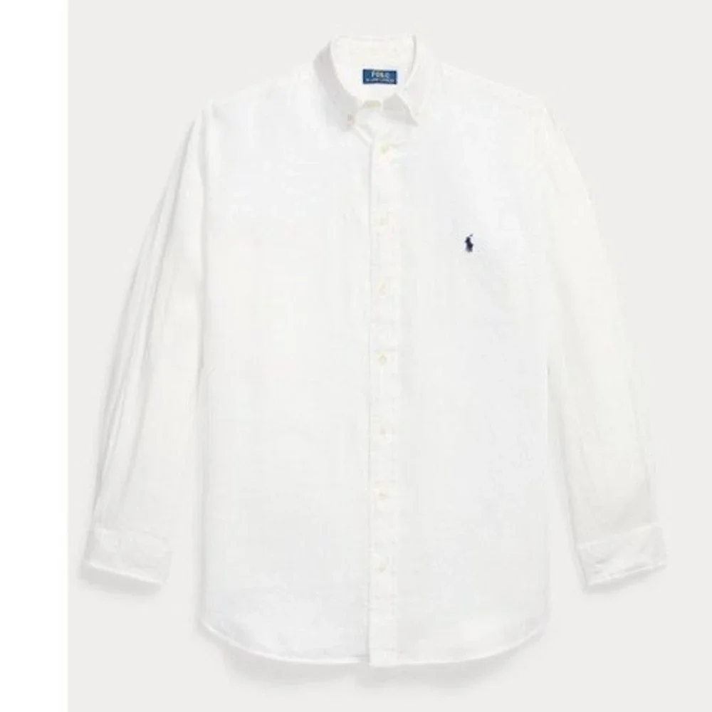 POLO RALPH LAUREN MENS S/S 2XLT LINEN BUTTON UP WHITE SHIRT NWT
