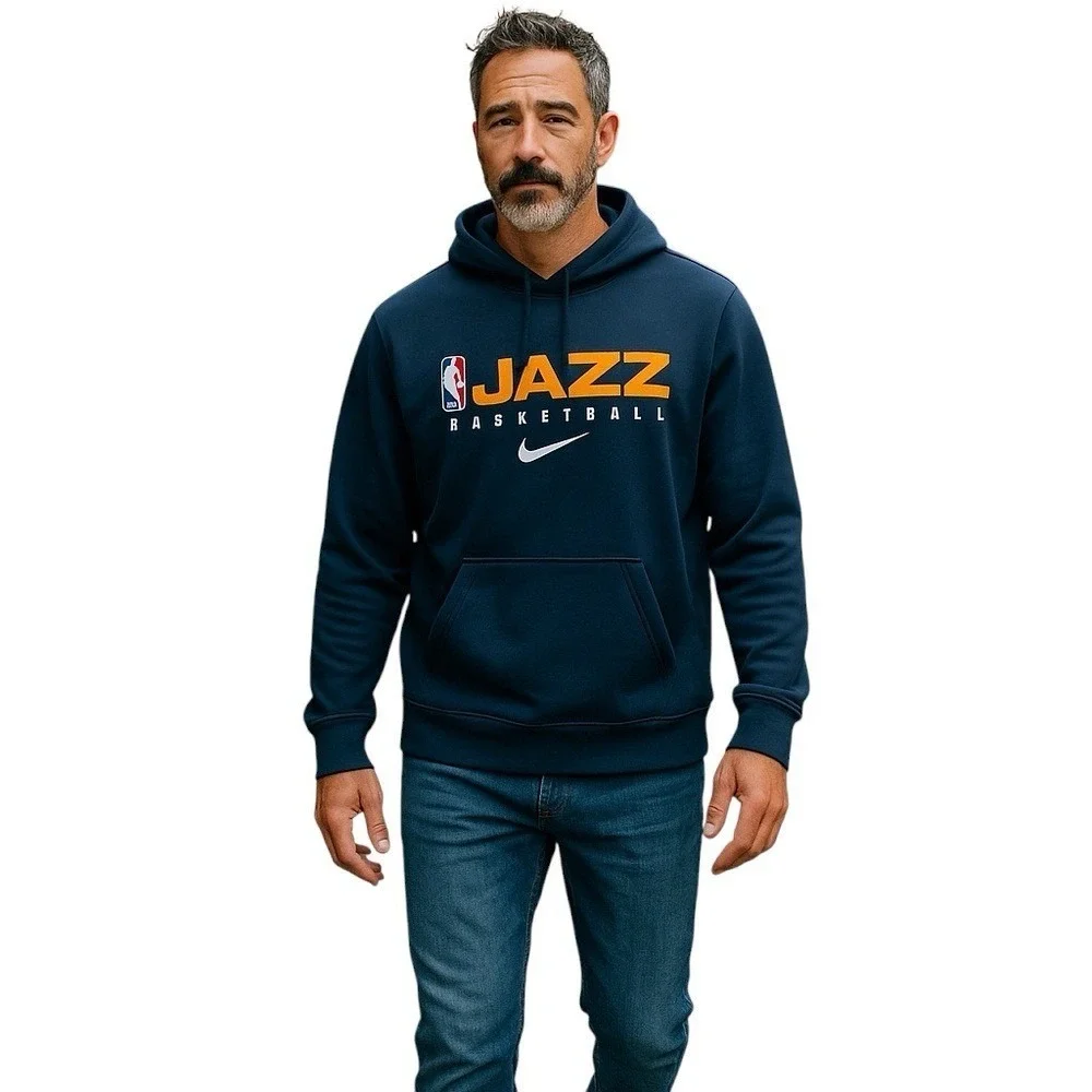 NBA Utah Jazz Nike Basketball Pullover Hoodie Sweatshirt Size L‎
