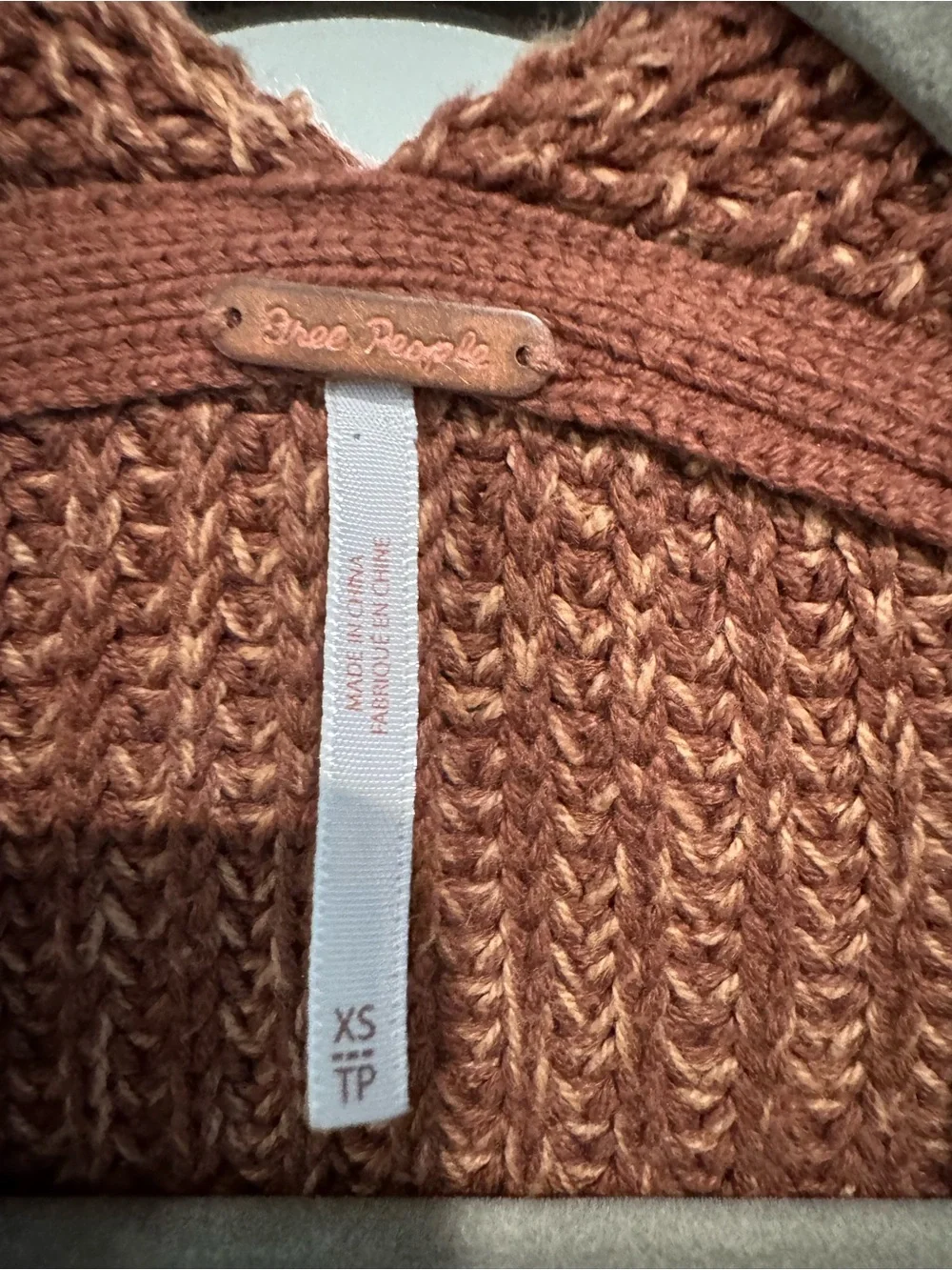Free People High Hopes Open-Front Brown Women's Cardigan Sweater