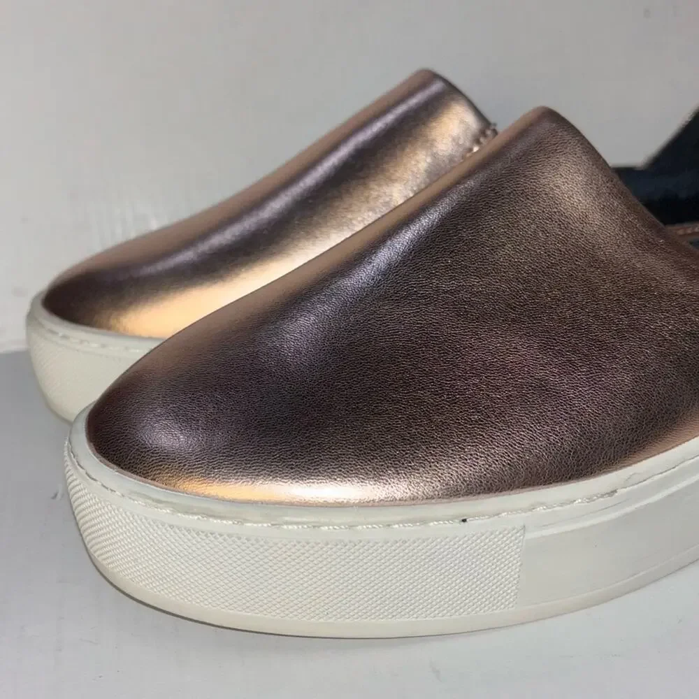 Rebecca Minkoff nana leather slip on sneakers rose gold metallic women's 8.5