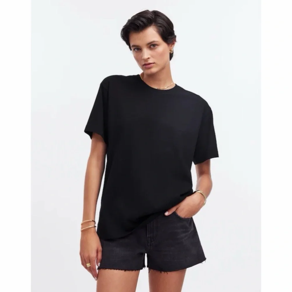NWT! Madewell - Cotton Relaxed Oversized Tee - Black - Size Extra Small (XS)