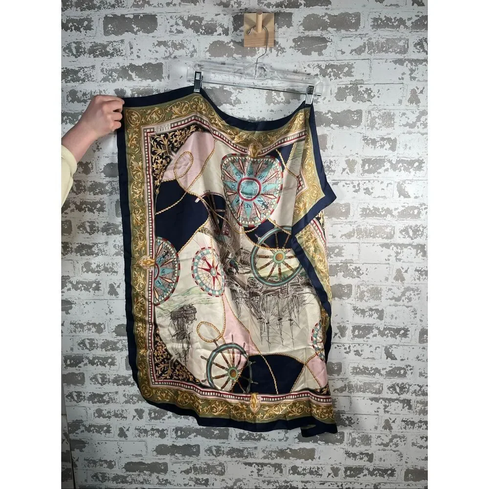 Club 7 echo | vintage square silk scarf vintage sailor coastal vibe