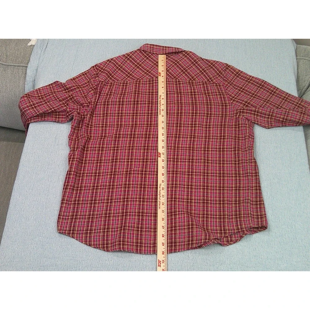 Levis Shirt‎ Mens Size XL Red Plaid Snap Buttons Western Cowboy Long Sleeve