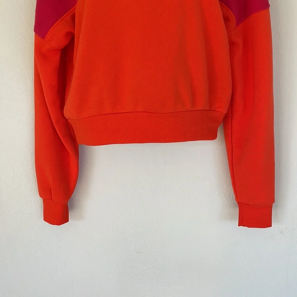 Better/Together neon pink orange quarter zip fleece pullover sweatshirt XS