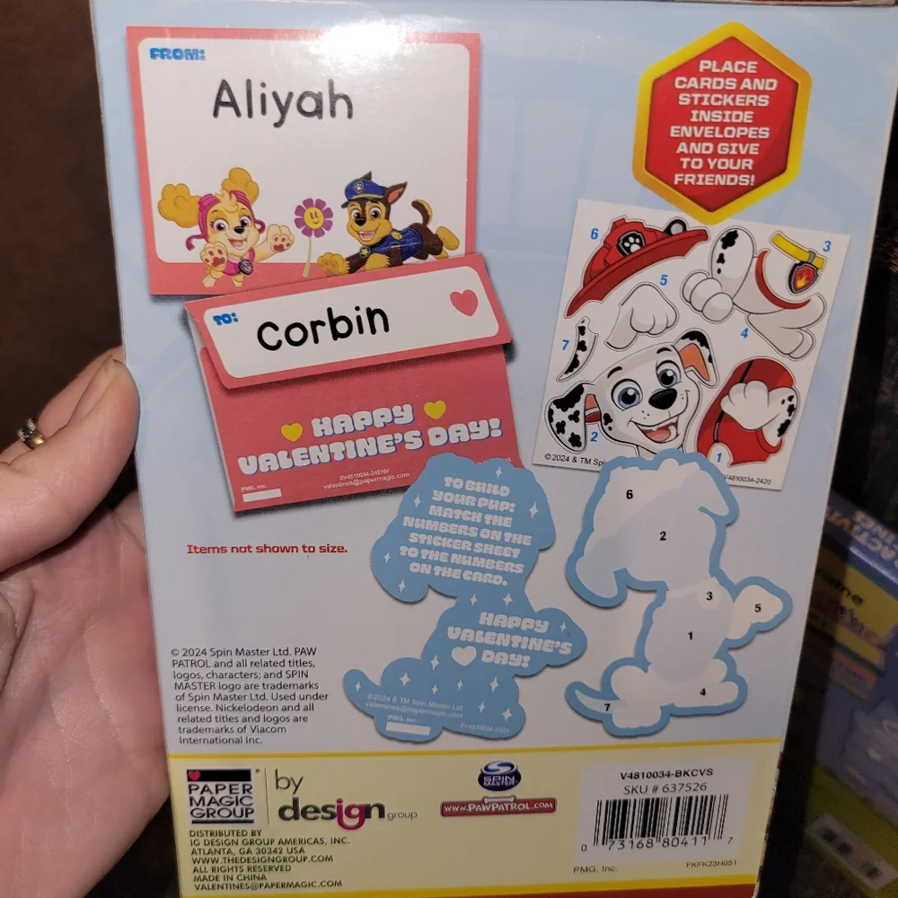 Paw Patrol and Bluey Sticker Activity Valentines Set