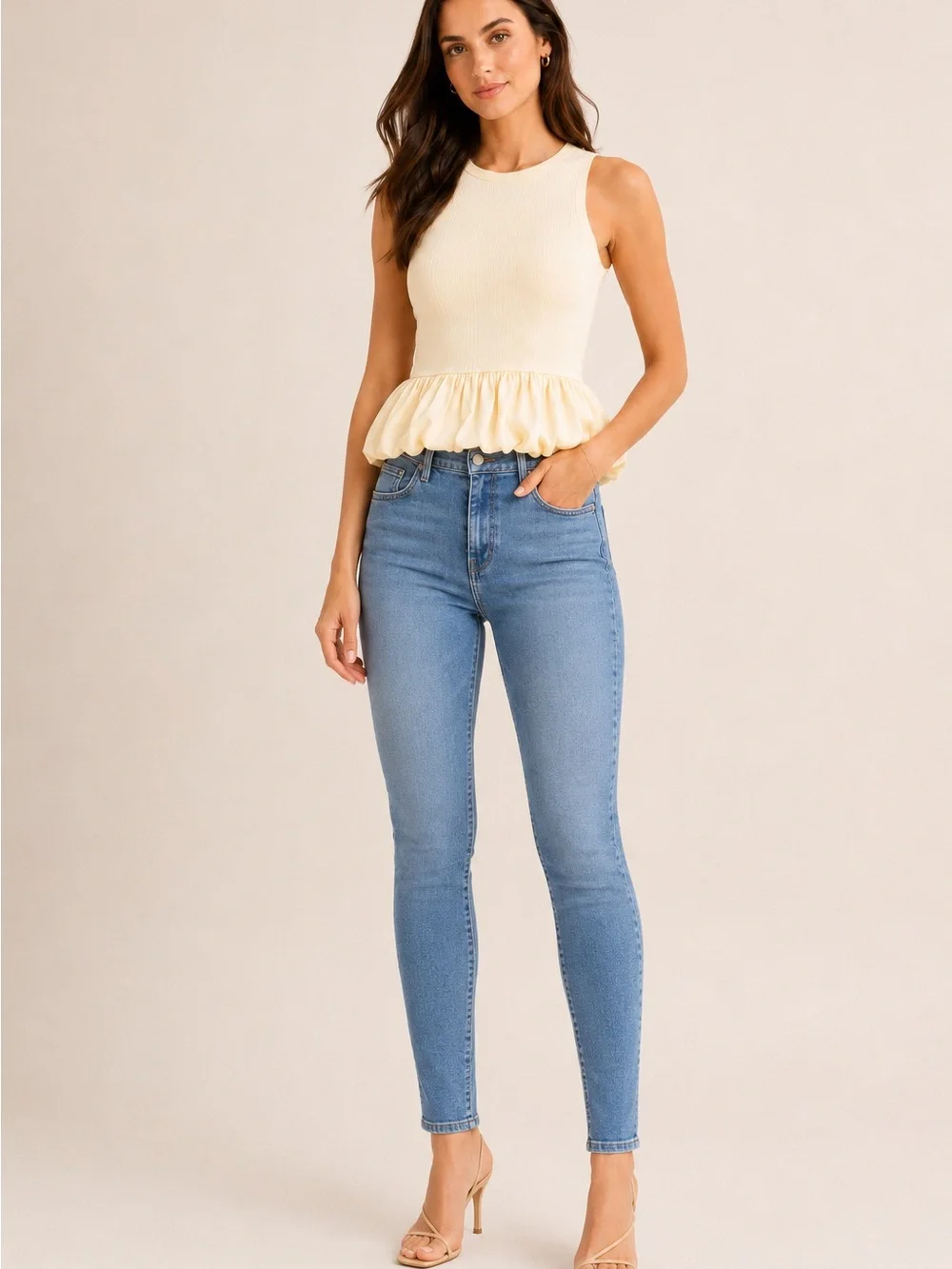 Elodie sleeveless peplum