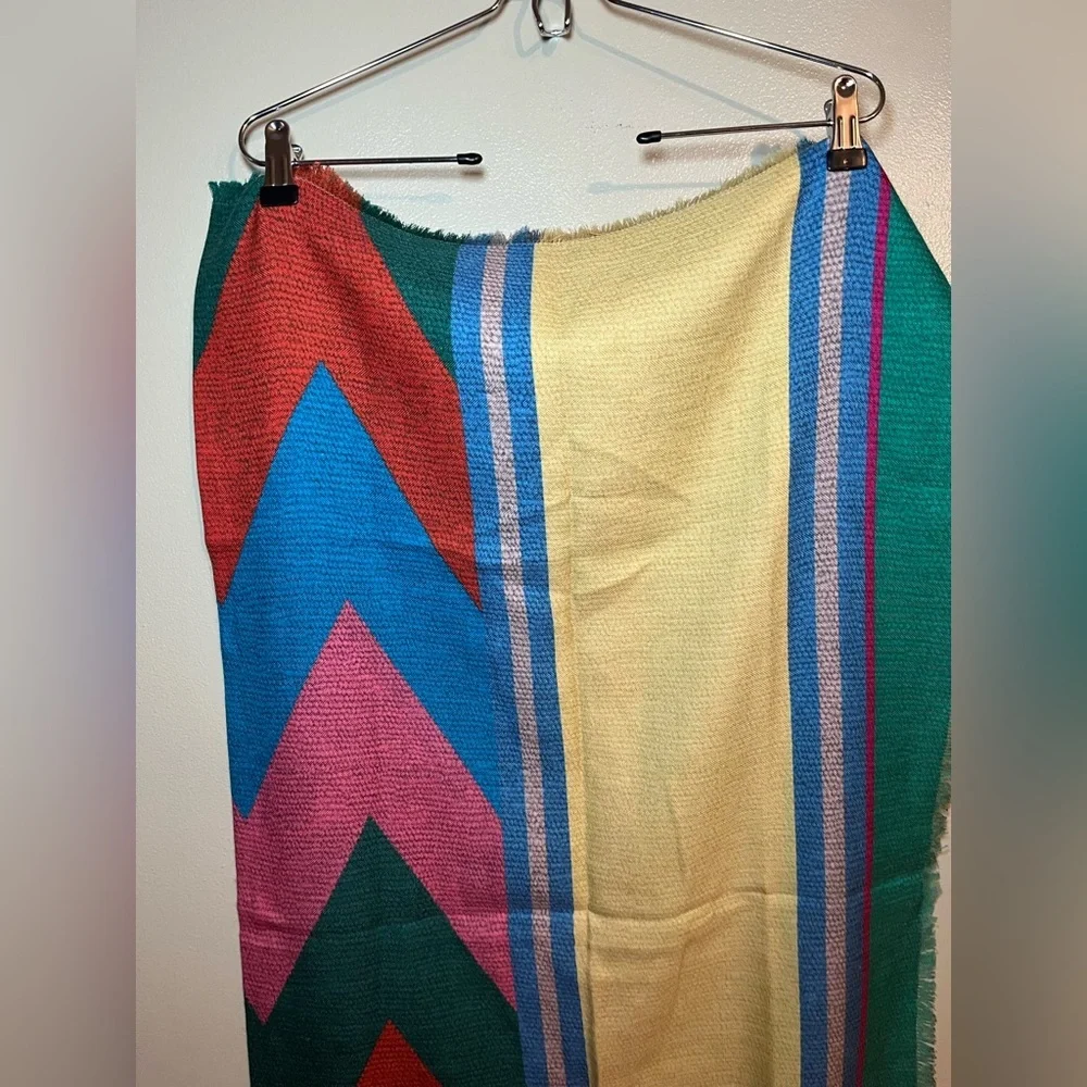 Echo Multicolor  Wool Silk Scarf 40 x20 NWT