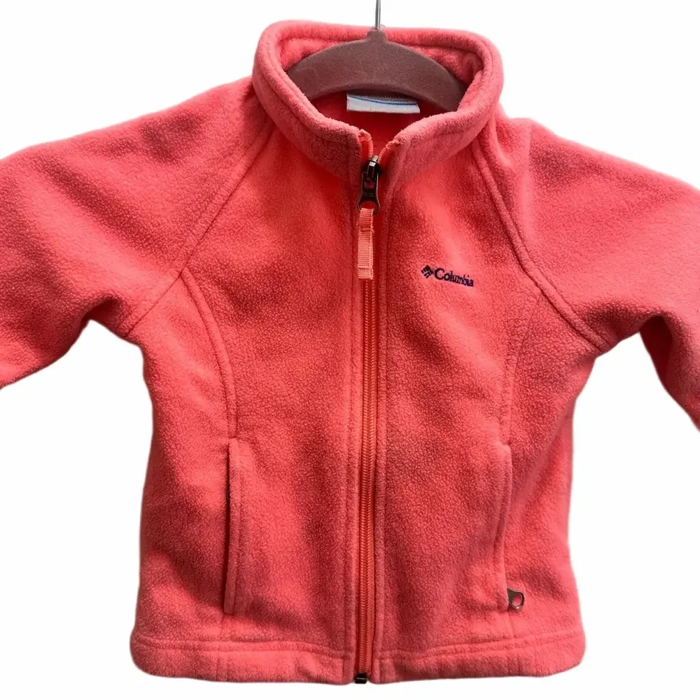 Columbia Fleece Zip-Up Peach Jacket Size Small