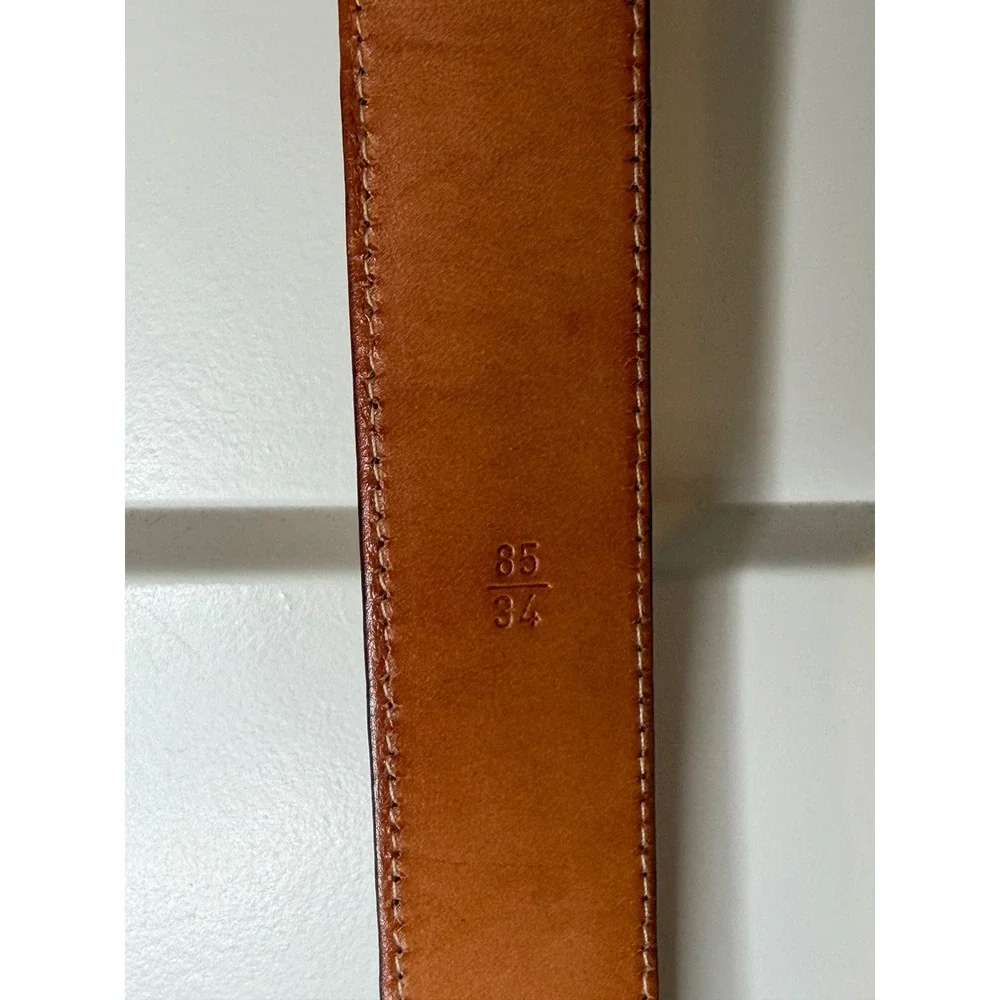 Martin Dingman Mens Alligator Grain Italian Calfskin Leather Belt Brown 34 85
