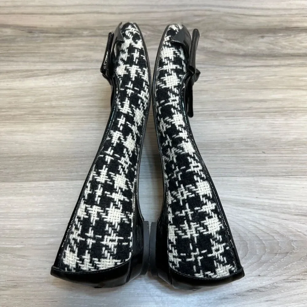 MASSIMO‎ BALDI ITALY 6.5 B WOMEN'S BLACK & WHITE SLIP-ON BALLET FLATS SHOES