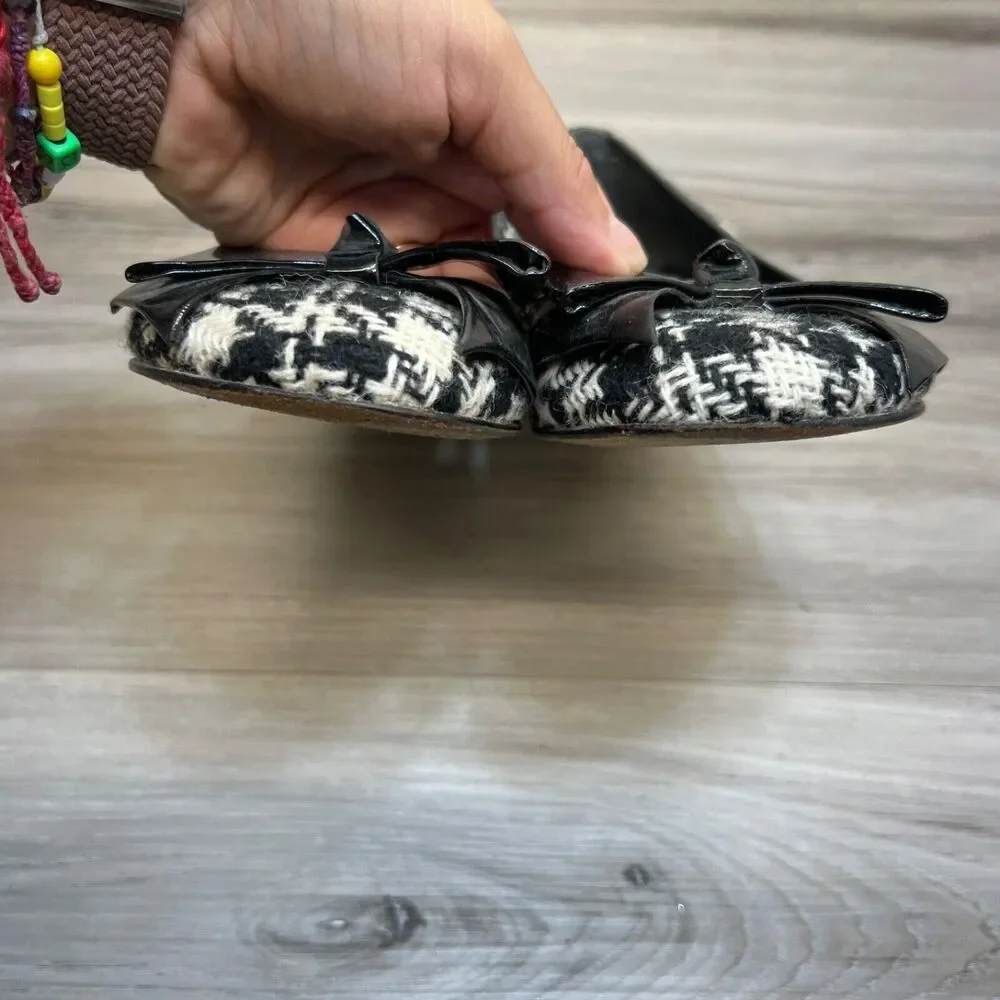MASSIMO‎ BALDI ITALY 6.5 B WOMEN'S BLACK & WHITE SLIP-ON BALLET FLATS SHOES