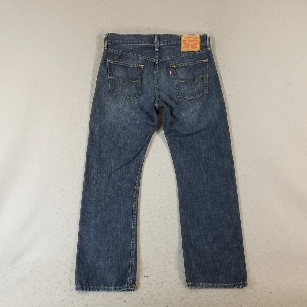 Levi's 514 jeans men's 34x30 regular fit straight blue denim pants retro
