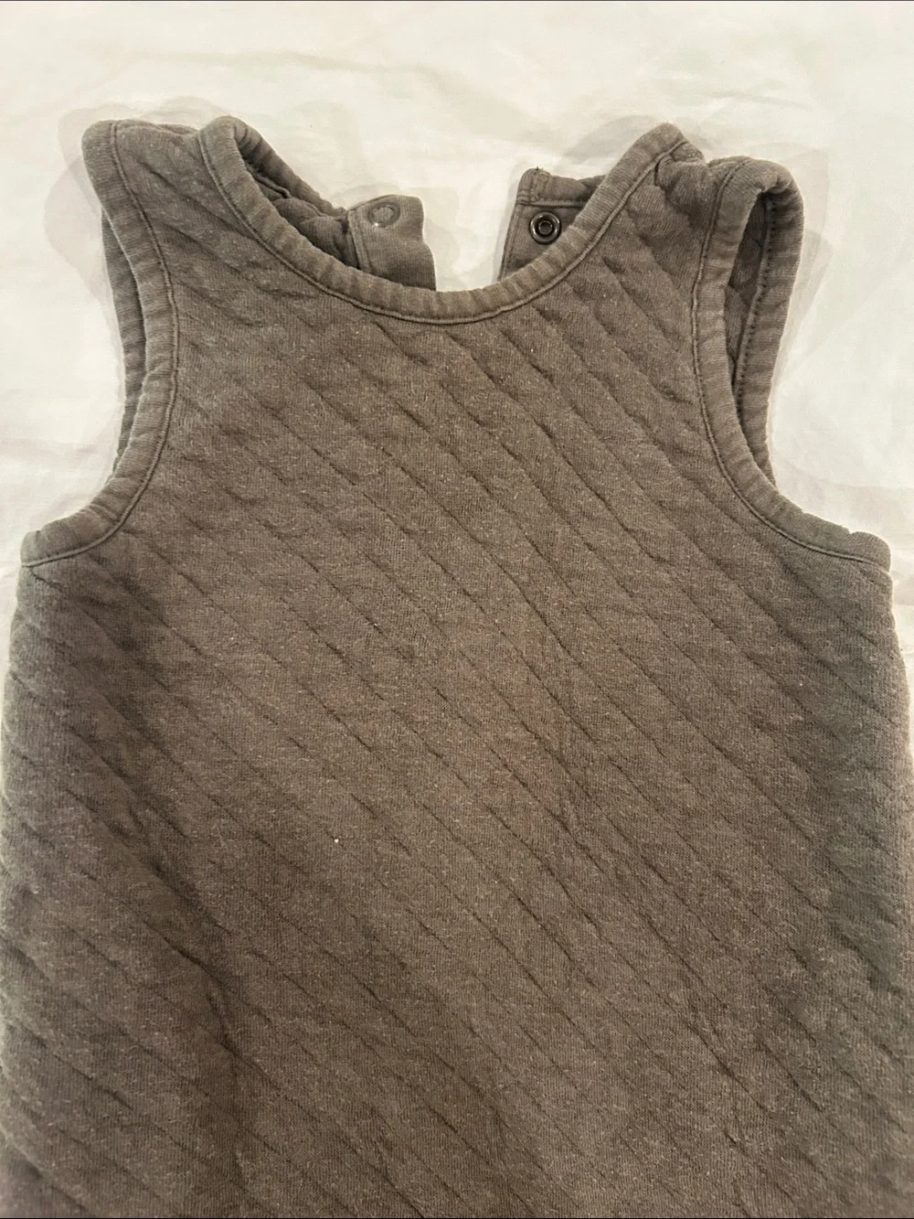 Pehr Quilted Baby Romper overall Olive brown Gray 6-12M
