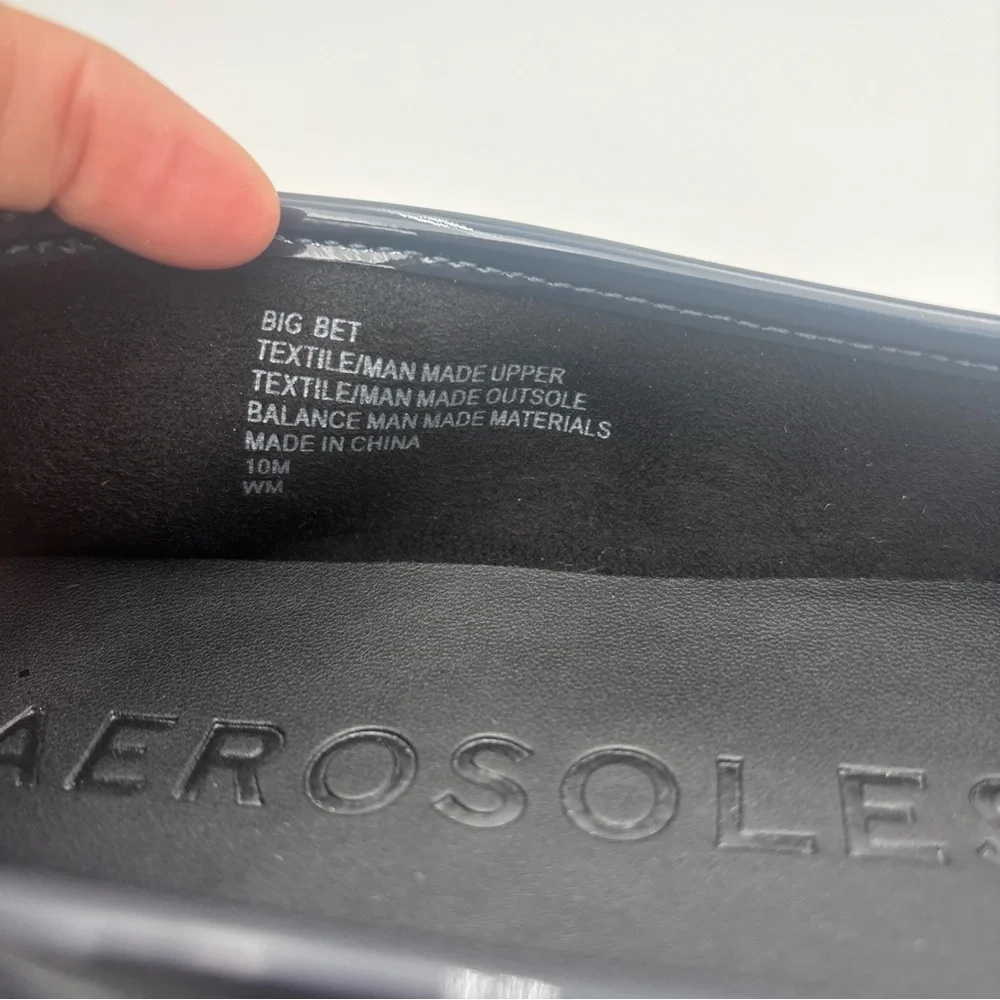 AEROSOLES Dark Blue Flats with Metallic‎ Accent